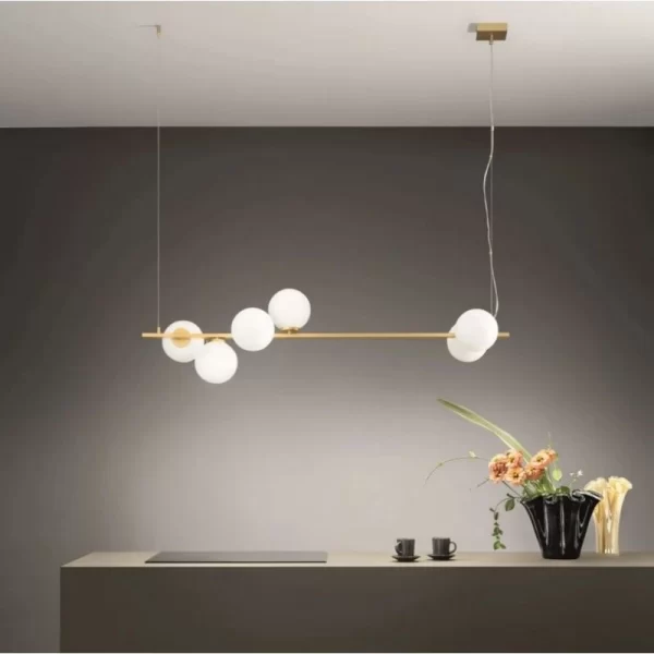 Luce Design Visilica 6xE14 Metal/Staklo Zlatna/Bijela