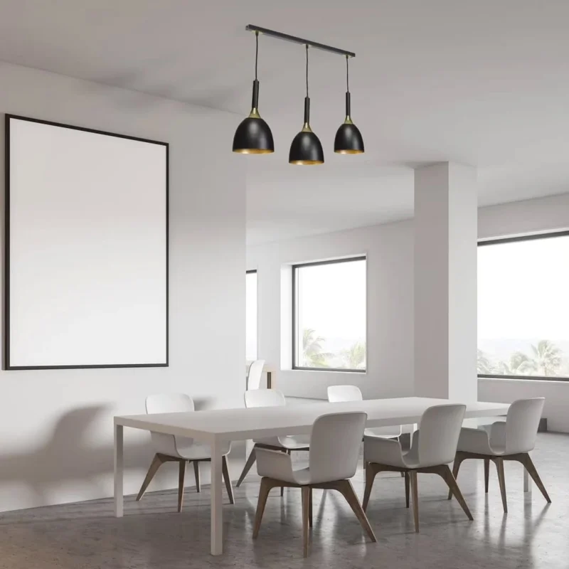 Crno-zlatna visilica sa tri glave/grla - savršeno pristaje s modernim, ali i tradicionalnim interijerima (SKU-MLP6222).
