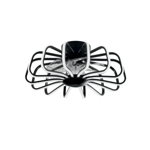 LED plafonjera s ventilatorom 80W/22W 3000/4000/6500K Aluminij/Akril Crna
