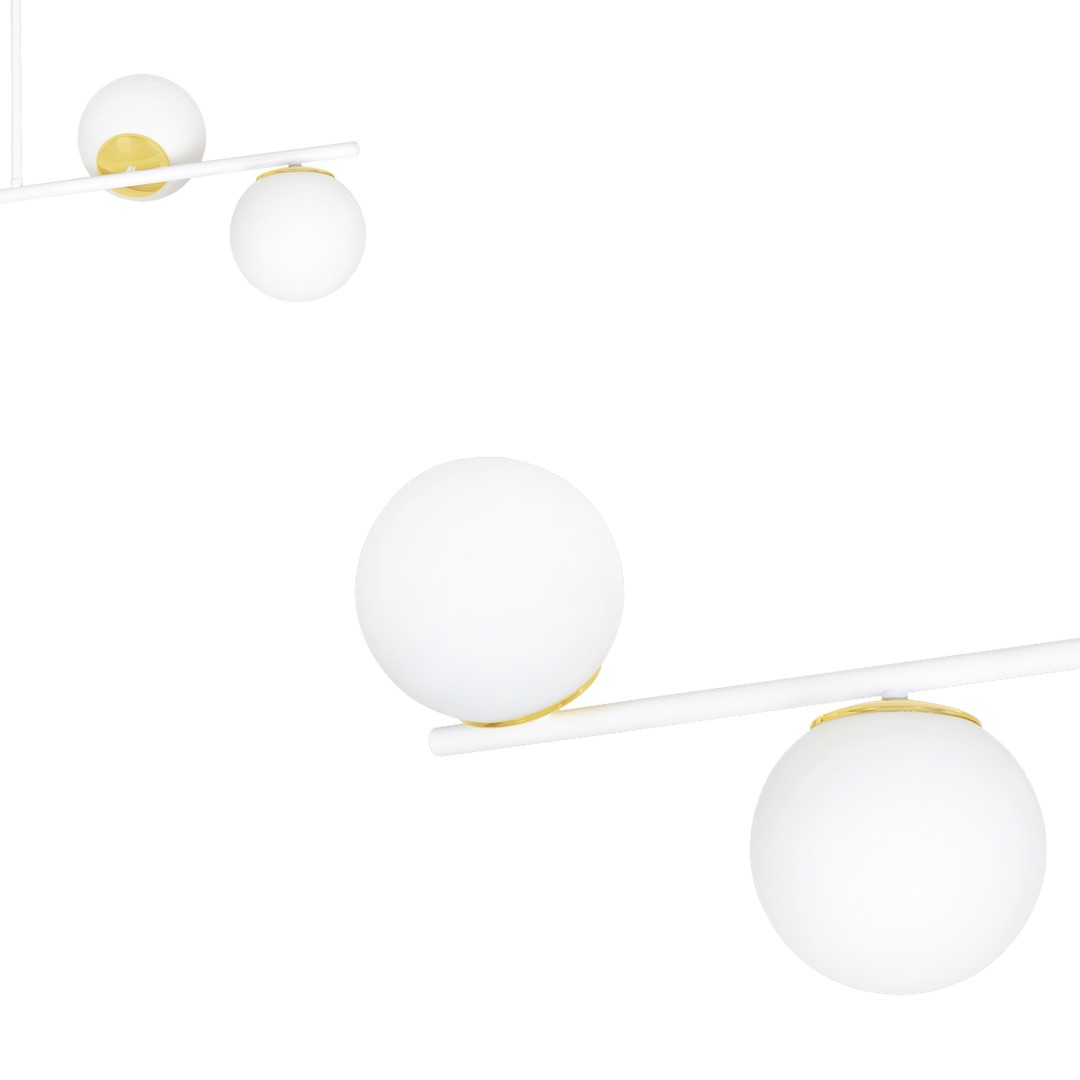 Emibig Stropna svjetiljka FLOKI 230V 10W MAX LED E14 Čelik/ Staklo Bijela/ Zlatna - Slika 8