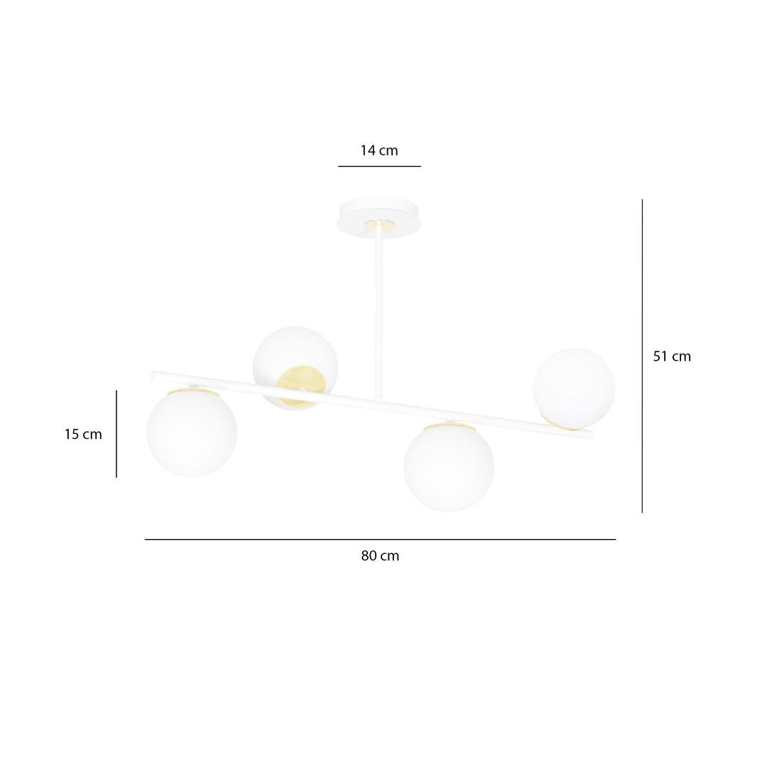 Emibig Stropna svjetiljka FLOKI 230V 10W MAX LED E14 Čelik/ Staklo Bijela/ Zlatna - Slika 9