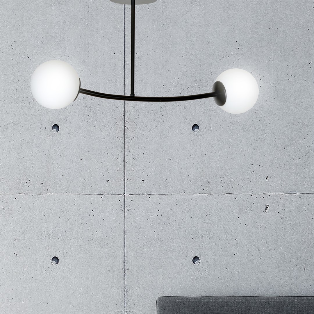 Emibig Stropna svjetiljka HALLDOR 230V 10W MAX LED E14 Čelik/ Staklo Crna - Slika 7