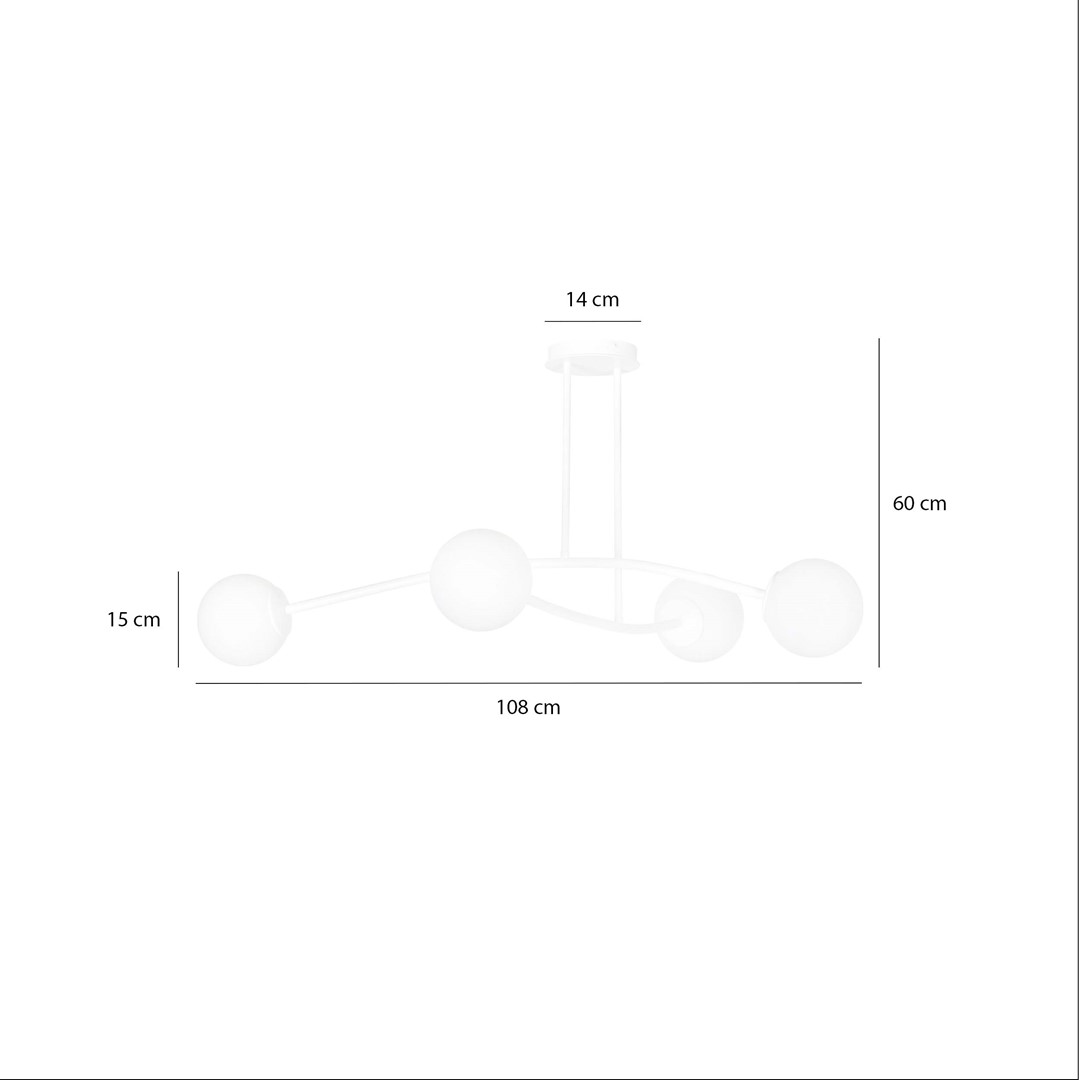 Emibig Stropna svjetiljka HALLDOR 230V 10W MAX LED E14 Čelik/ Staklo Bijela - Slika 9