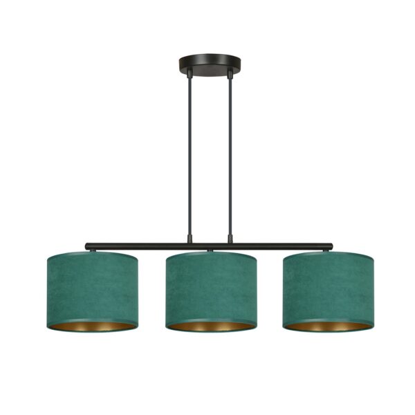 Emibig Visilica HILDE 230V 15W MAX LED E27 Čelik/ Tkanina Crno/Zelena