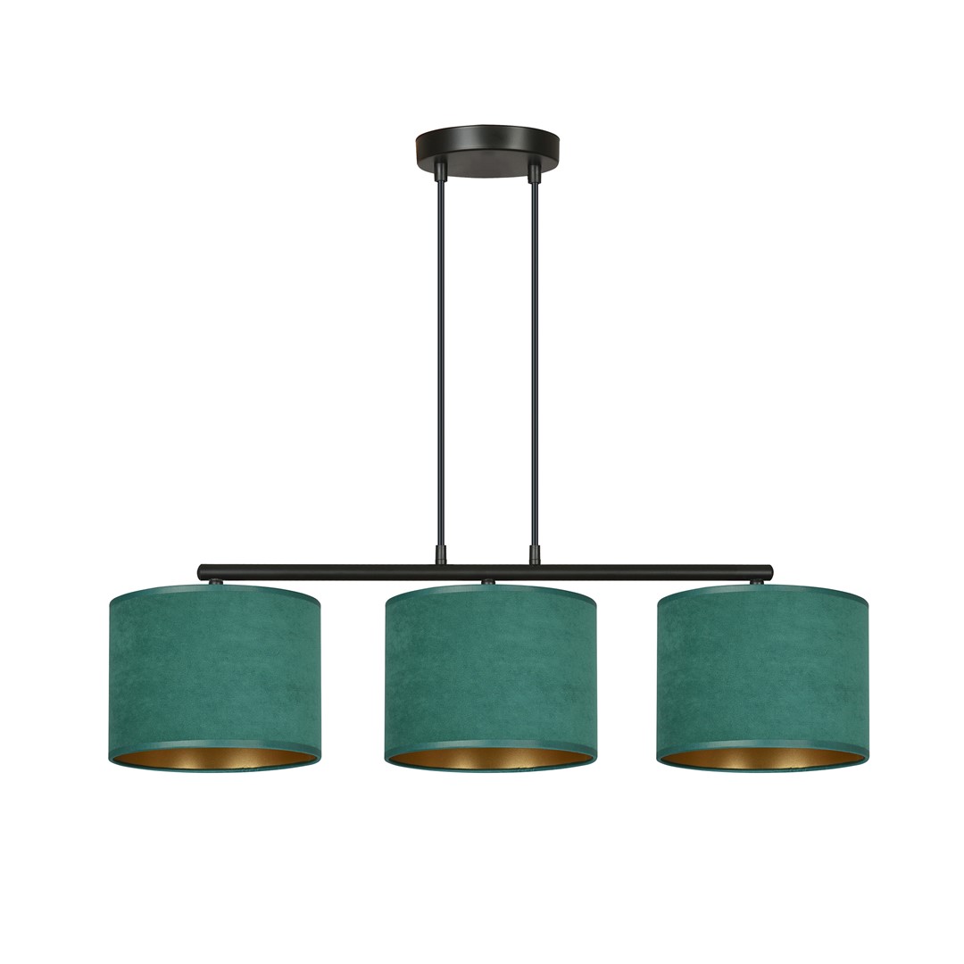 Emibig Visilica HILDE 230V 15W MAX LED E27 Čelik/ Tkanina Crno/Zelena