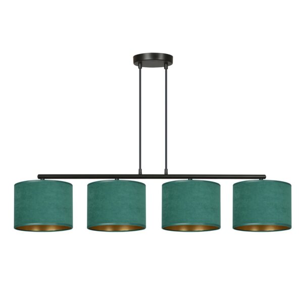 Emibig Visilica HILDE 230V 15W MAX LED E27 Čelik/ Tkanina Crno/Zelena