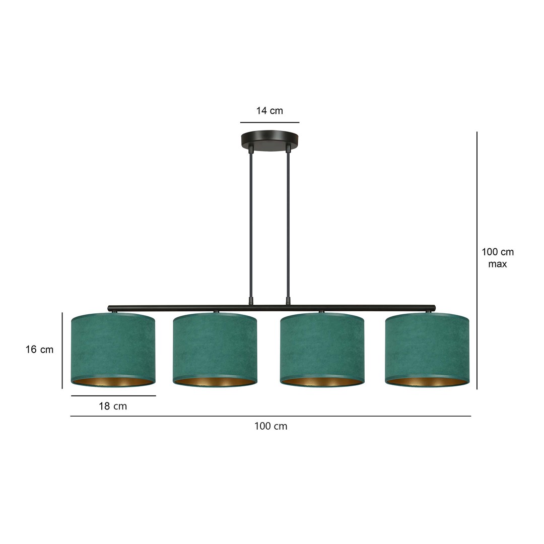 Emibig Visilica HILDE 230V 15W MAX LED E27 Čelik/ Tkanina Crno/Zelena - Slika 5