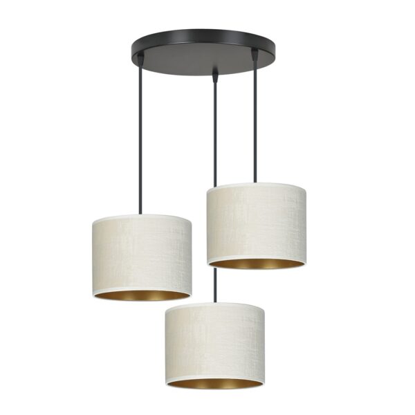 Emibig Visilica HILDE 230V 15W MAX LED E27 Čelik/ Tkanina Crno/Bijela