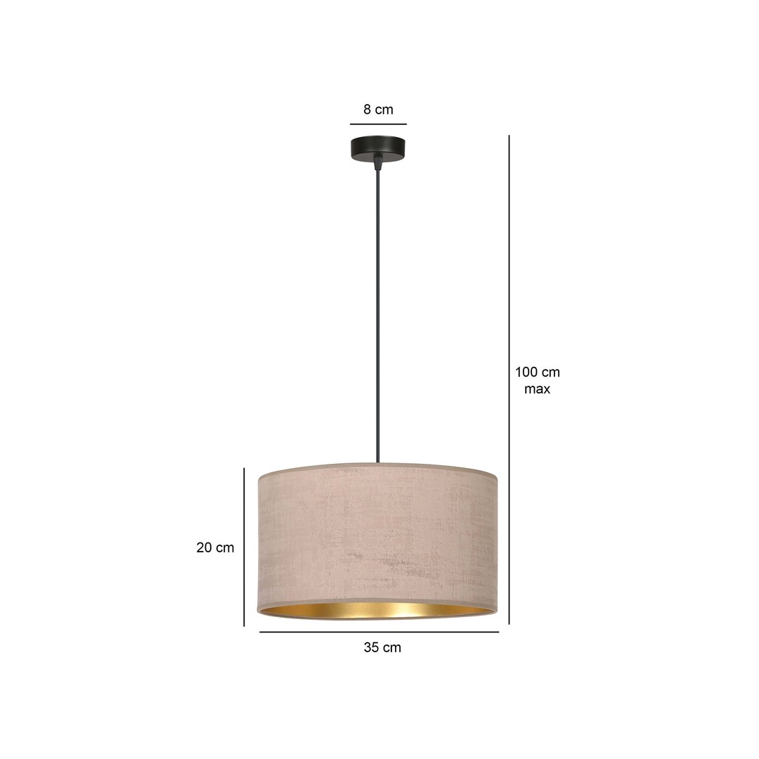 Emibig Visilica HILDE 230V 15W MAX LED E27 Čelik/ Tkanina Crno/Roza - Slika 5