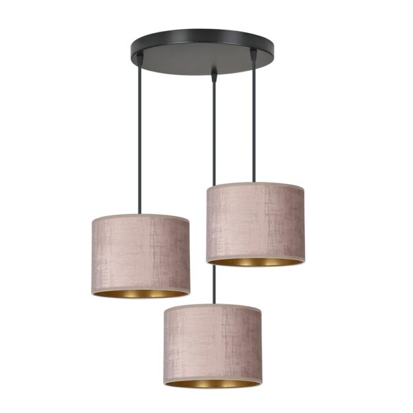 Emibig Visilica HILDE 230V 15W MAX LED E27 Čelik/ Tkanina Crno/Roza