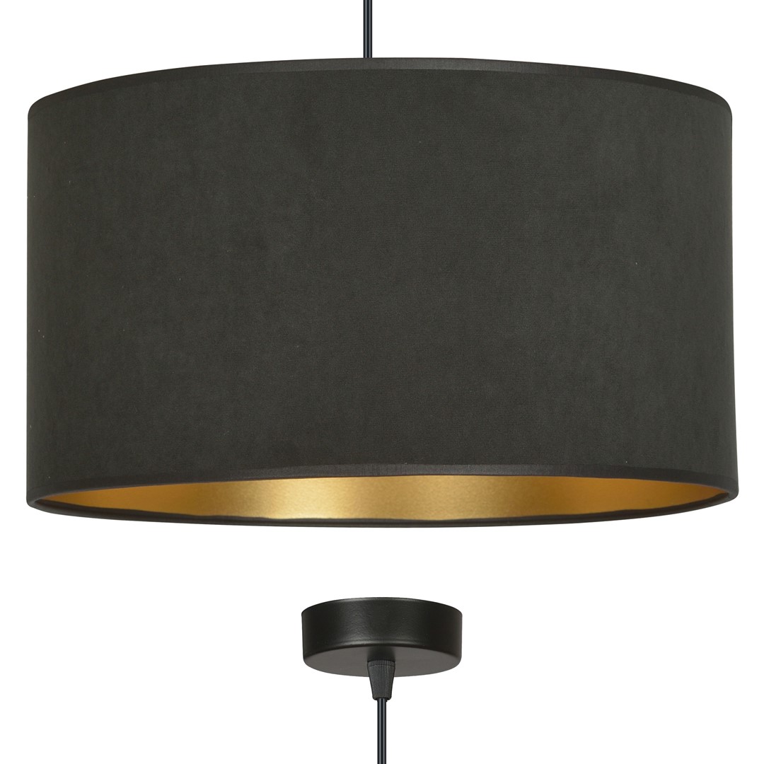 Emibig Visilica HILDE 230V 15W MAX LED E27 Čelik/ Tkanina Crna - Slika 2