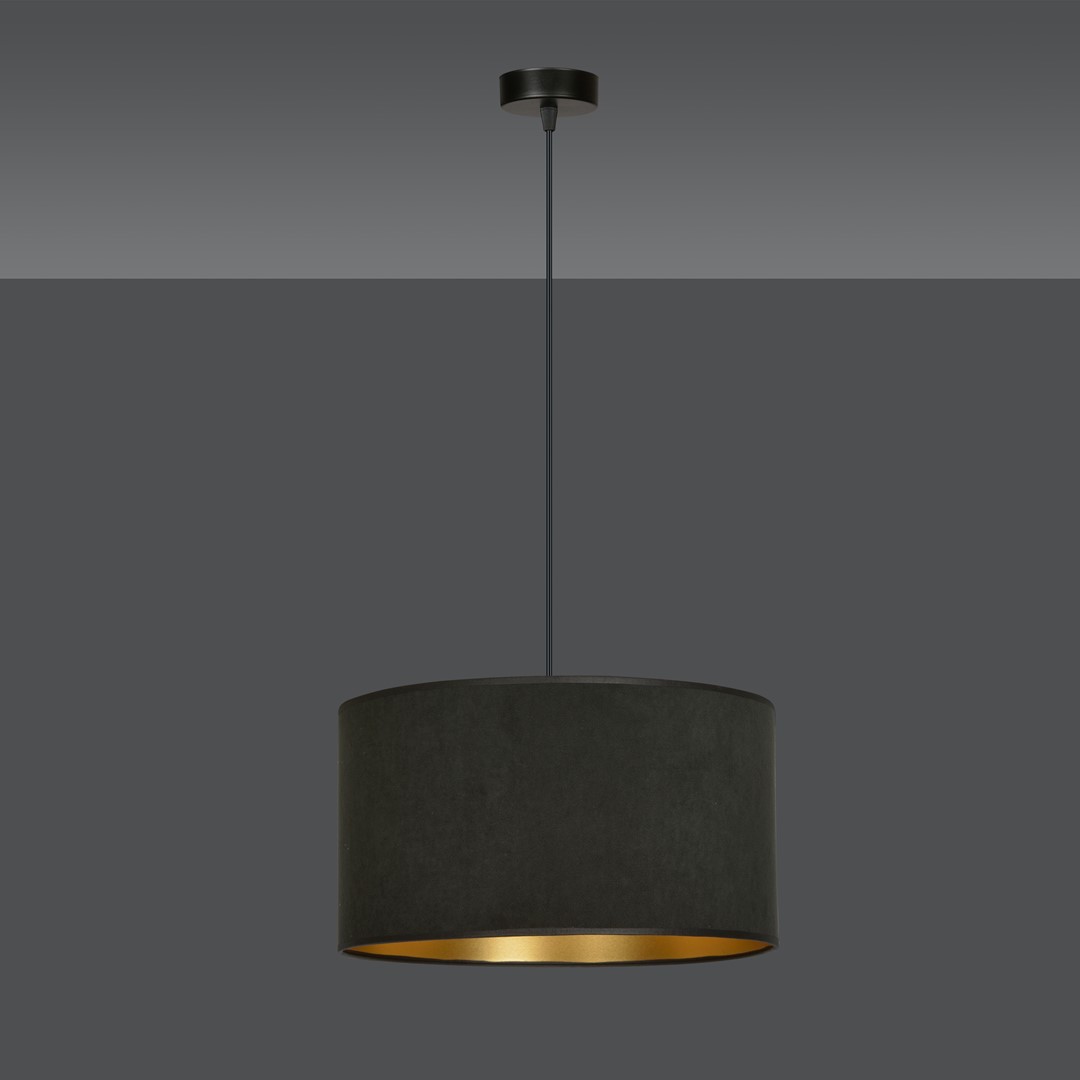 Emibig Visilica HILDE 230V 15W MAX LED E27 Čelik/ Tkanina Crna - Slika 3