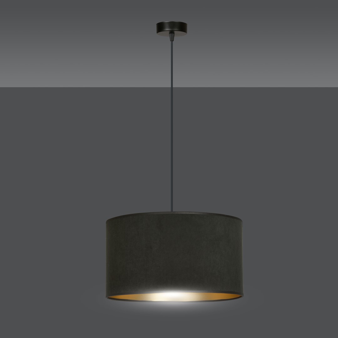 Emibig Visilica HILDE 230V 15W MAX LED E27 Čelik/ Tkanina Crna - Slika 4