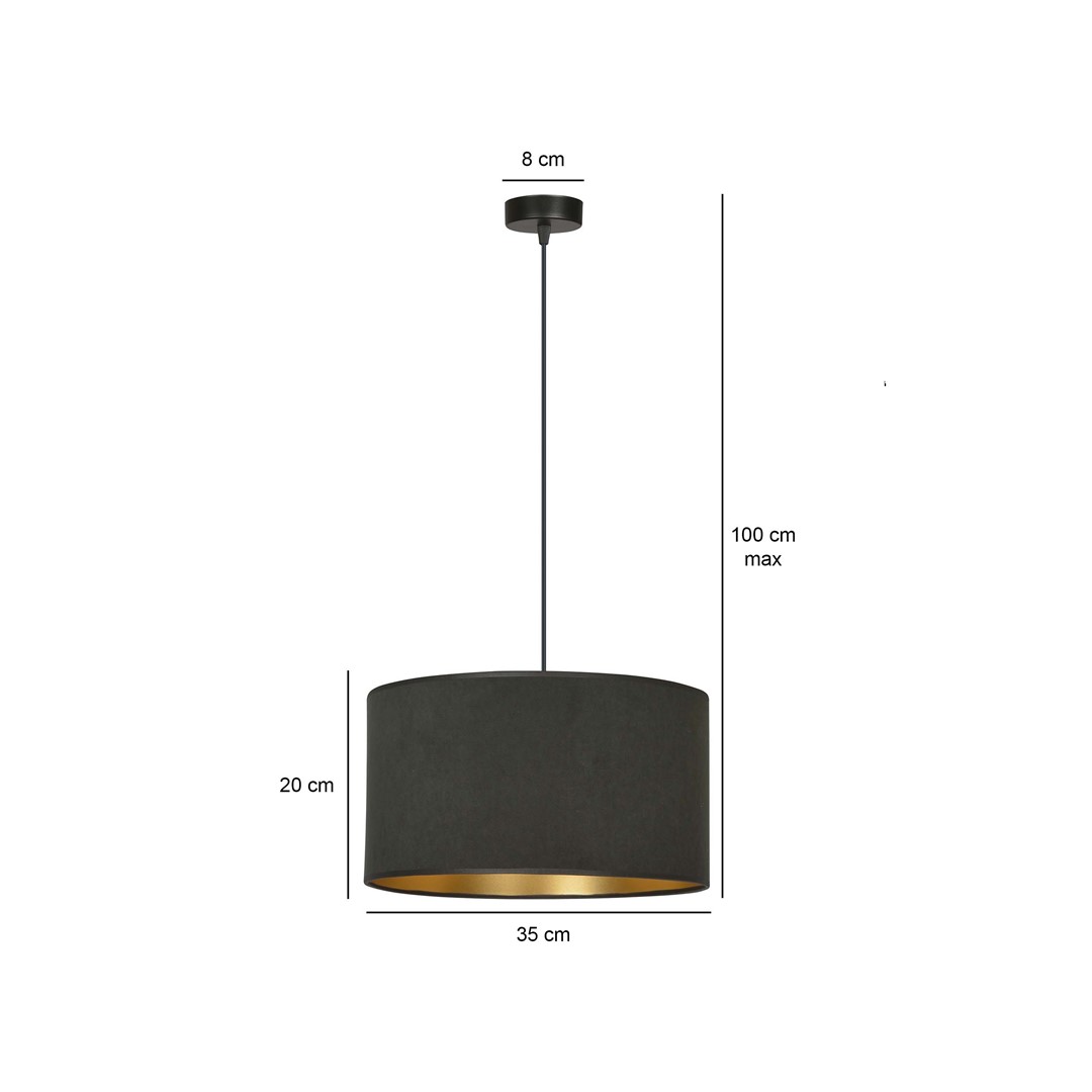 Emibig Visilica HILDE 230V 15W MAX LED E27 Čelik/ Tkanina Crna - Slika 5