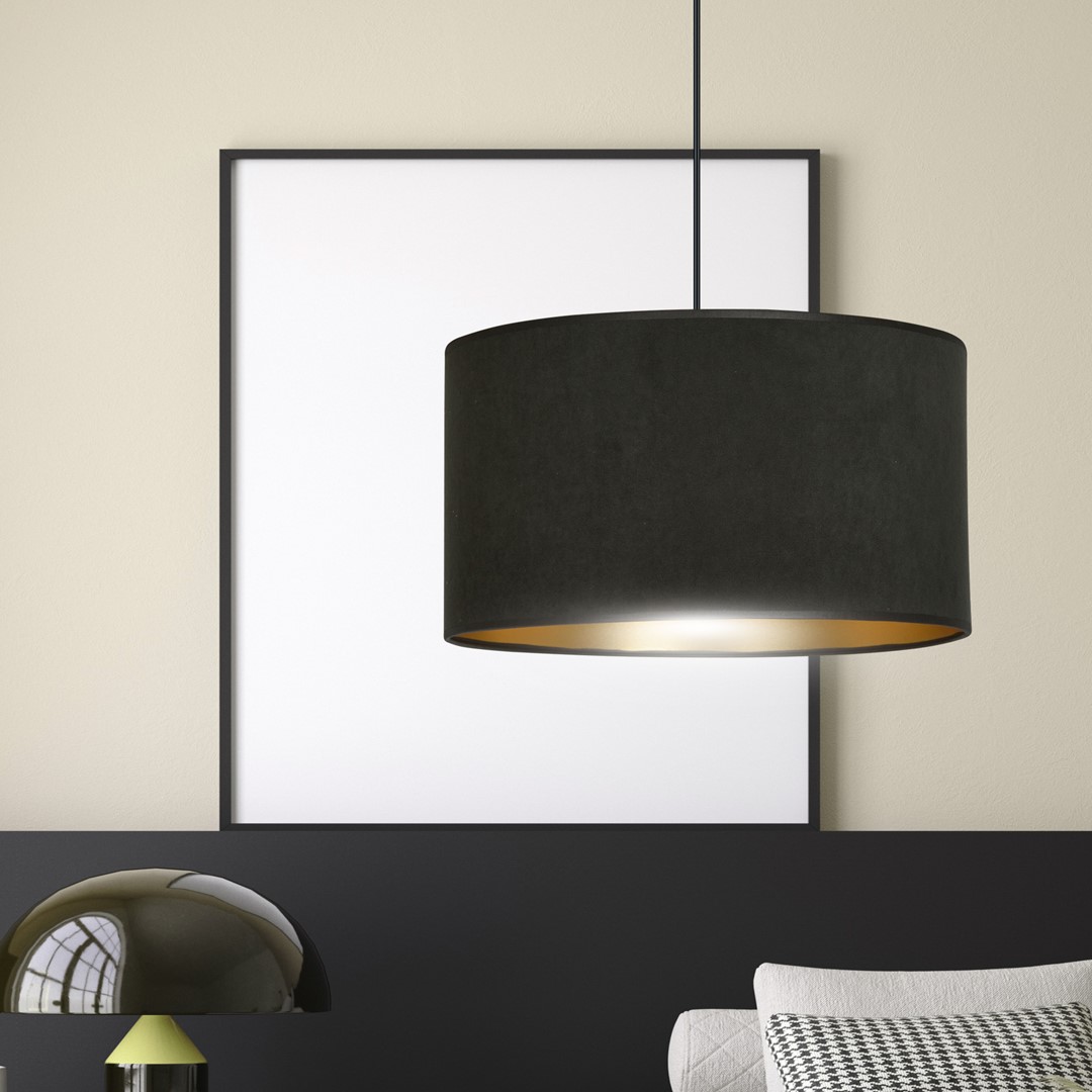 Emibig Visilica HILDE 230V 15W MAX LED E27 Čelik/ Tkanina Crna - Slika 7