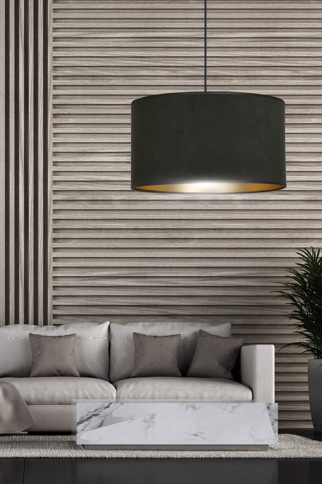 Emibig Visilica HILDE 230V 15W MAX LED E27 Čelik/ Tkanina Crna - Slika 8