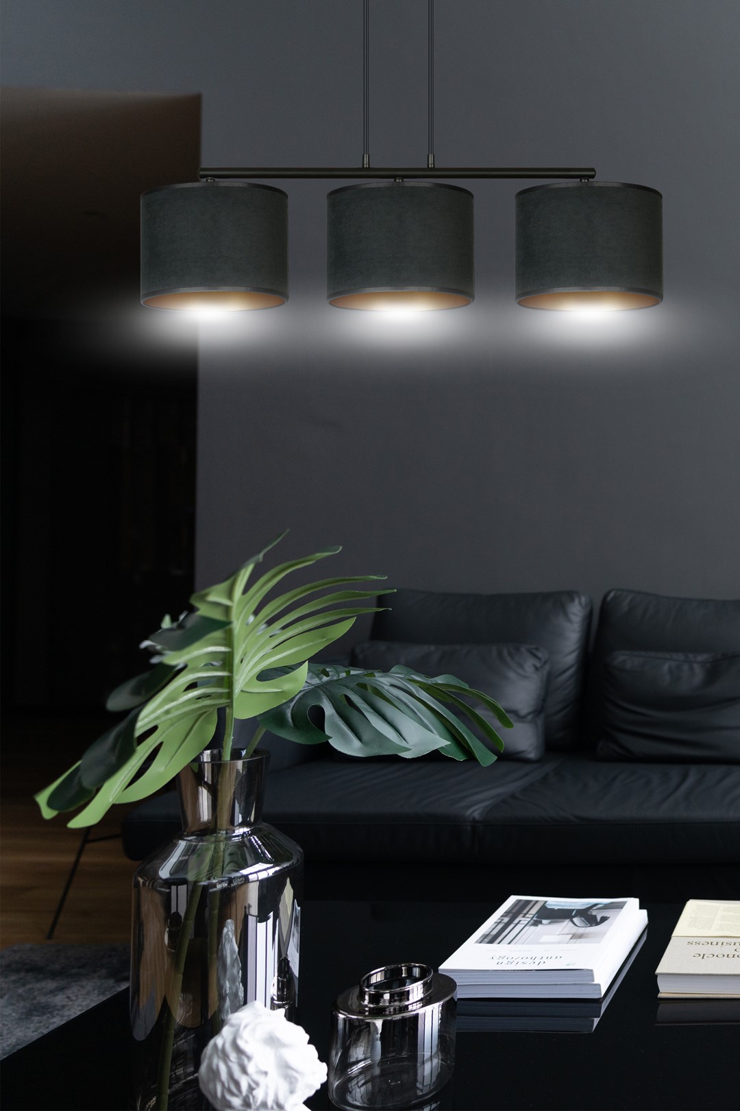 Emibig Visilica HILDE 230V 15W MAX LED E27 Čelik/ Tkanina Crna - Slika 6