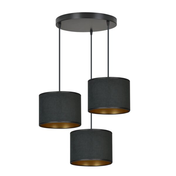 Emibig Visilica HILDE 230V 15W MAX LED E27 Čelik/ Tkanina Crna