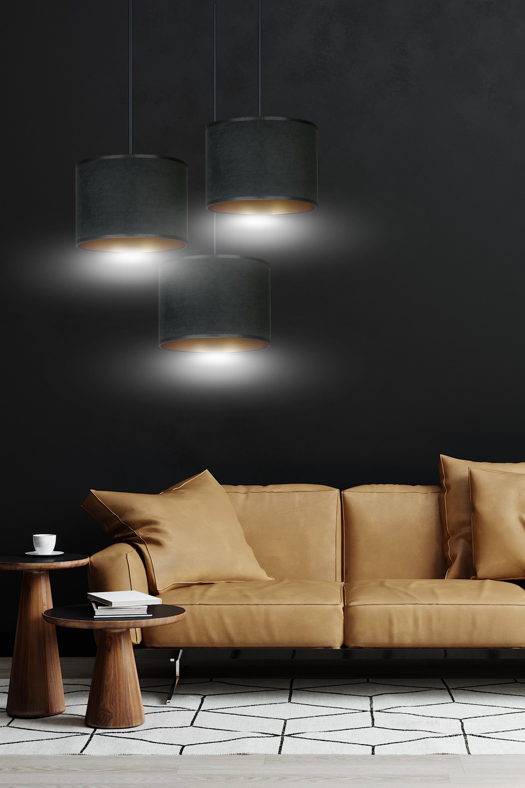 Emibig Visilica HILDE 230V 15W MAX LED E27 Čelik/ Tkanina Crna - Slika 6