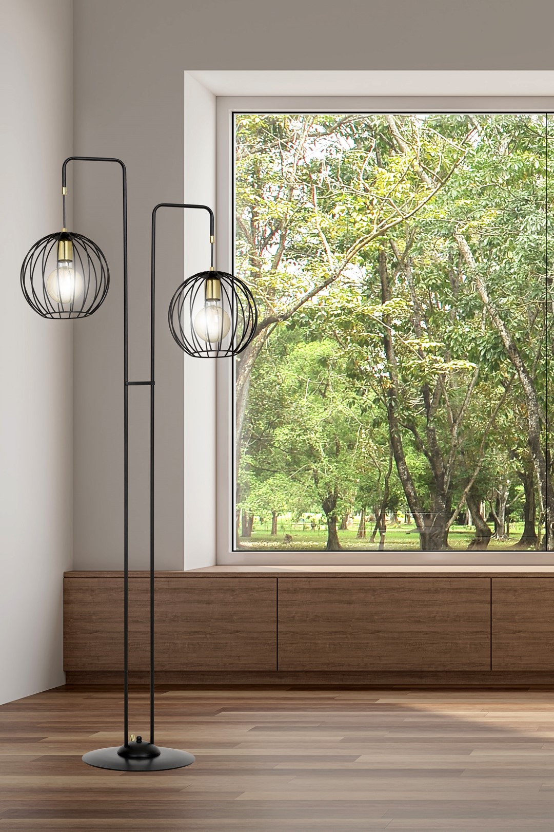 Emibig Podna lampa ALBIO 230V 15W MAX LED E27 Čelik Crna - Slika 6