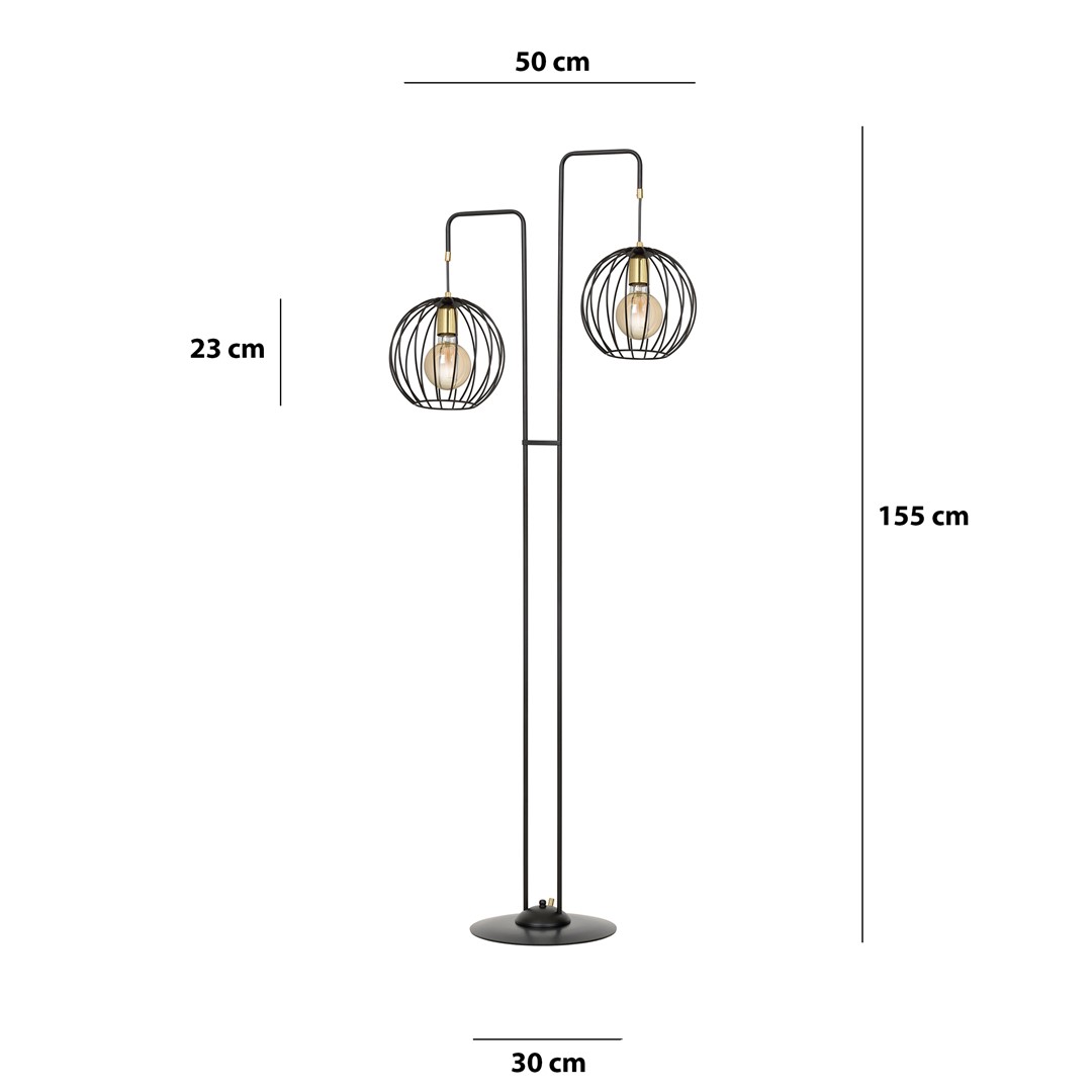 Emibig Podna lampa ALBIO 230V 15W MAX LED E27 Čelik Crna - Slika 10