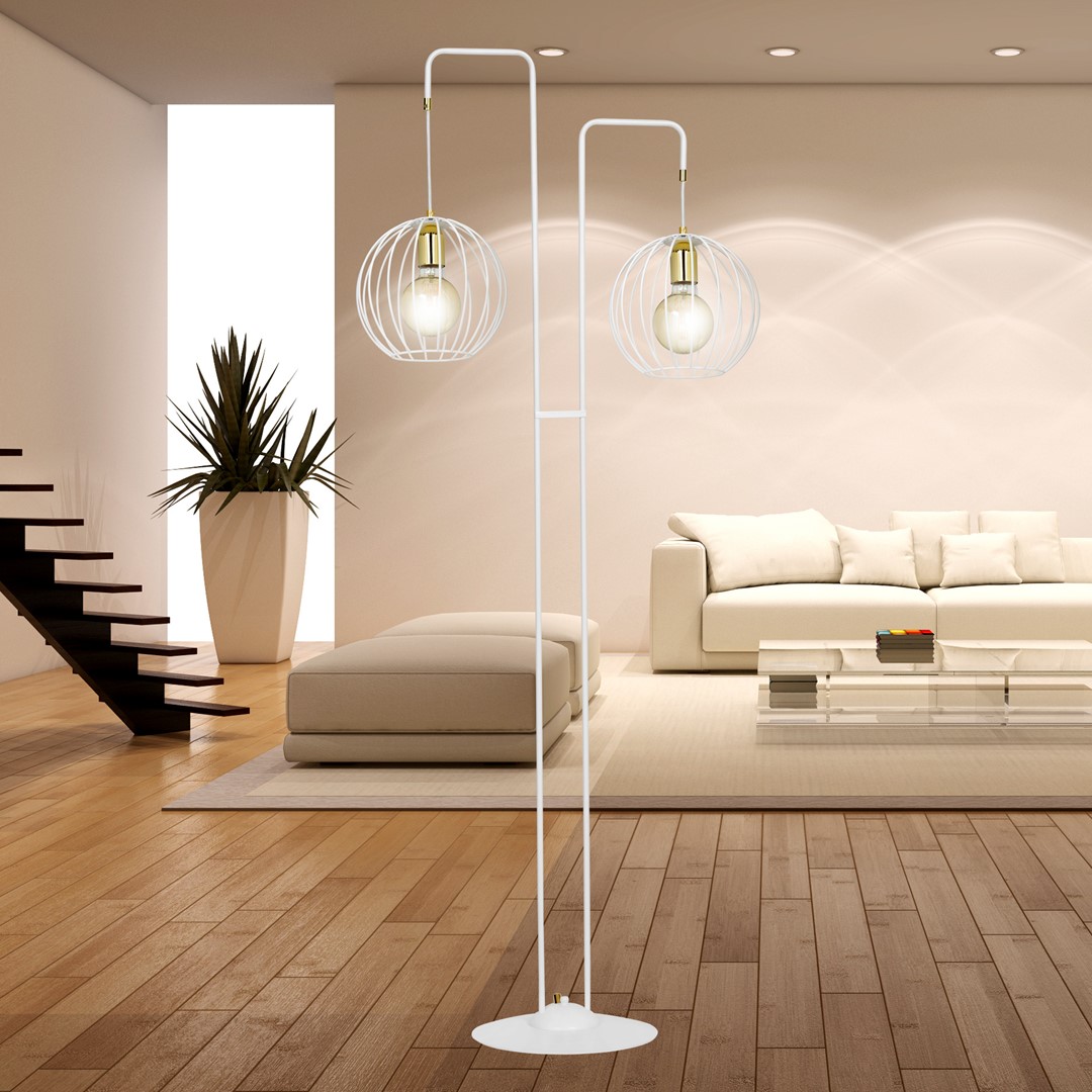 Emibig Podna lampa ALBIO 230V 15W MAX LED E27 Čelik Bijela - Slika 7