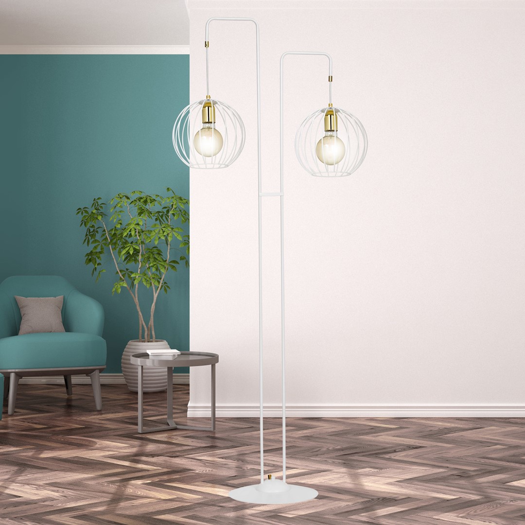 Emibig Podna lampa ALBIO 230V 15W MAX LED E27 Čelik Bijela - Slika 9