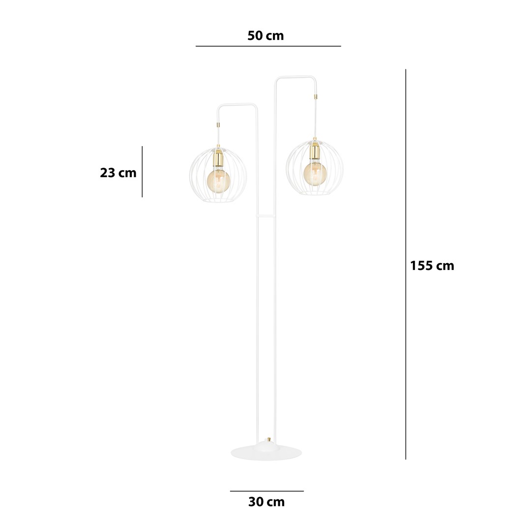 Emibig Podna lampa ALBIO 230V 15W MAX LED E27 Čelik Bijela - Slika 10