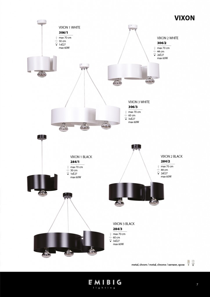 Emibig Visilica VIXON 230V 15W MAX LED E27 Čelik Crna - Slika 5