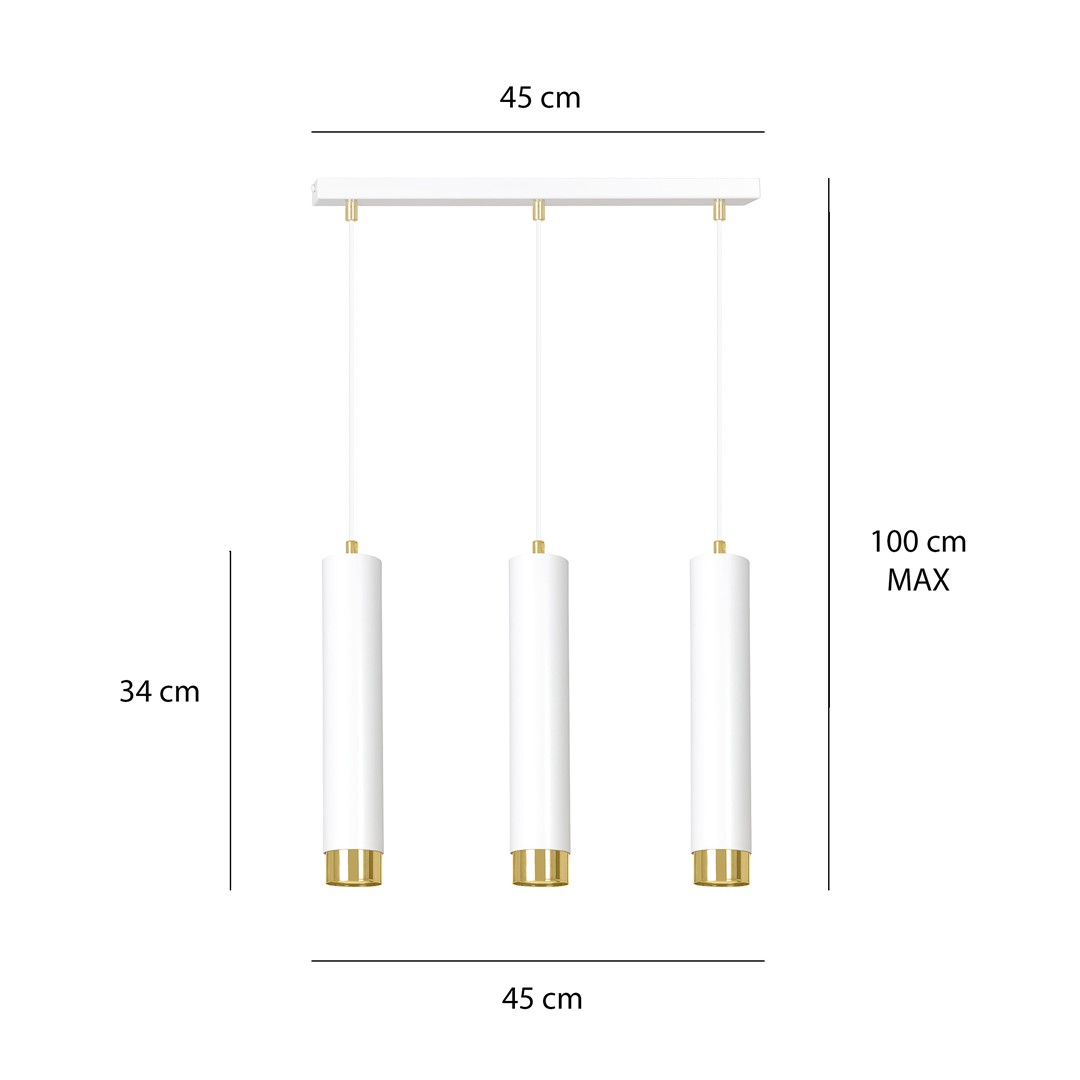 Emibig Visilica KIBO 230V 10W MAX LED GU10 Čelik Bijela/ Zlatna - Slika 8