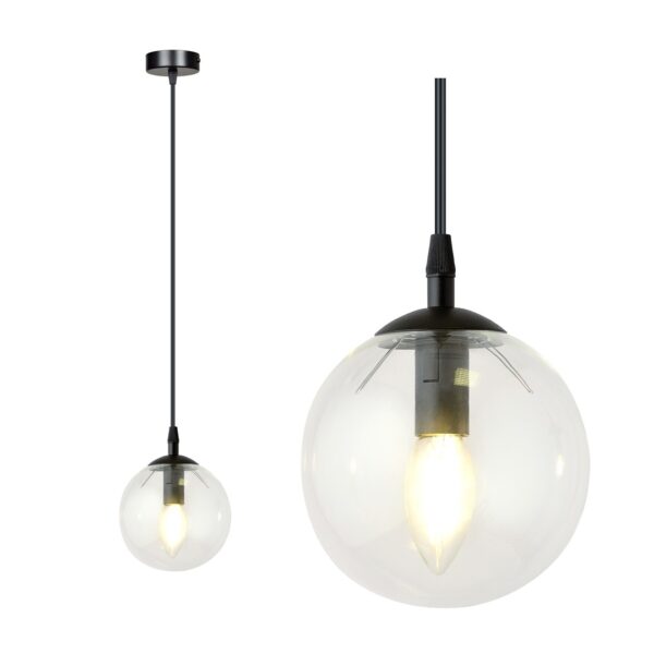 Emibig Visilica COSMO 230V 10W MAX LED E14 Čelik/ Staklo Crna