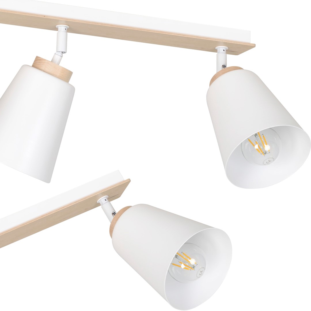 Emibig Stropna svjetiljka ATLAS 230V 15W MAX LED E27 Čelik/ Šperploča Bijela - Slika 4