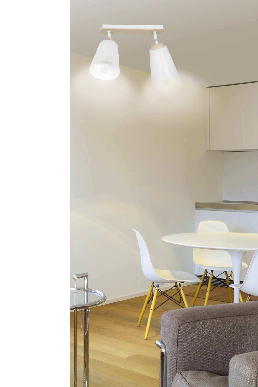 Emibig Stropna svjetiljka ATLAS 230V 15W MAX LED E27 Čelik/ Šperploča Bijela - Slika 5