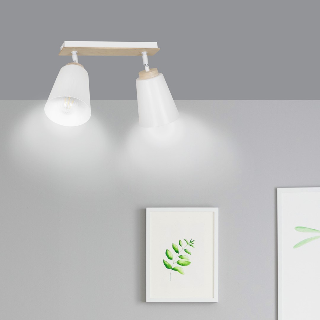 Emibig Stropna svjetiljka ATLAS 230V 15W MAX LED E27 Čelik/ Šperploča Bijela - Slika 8