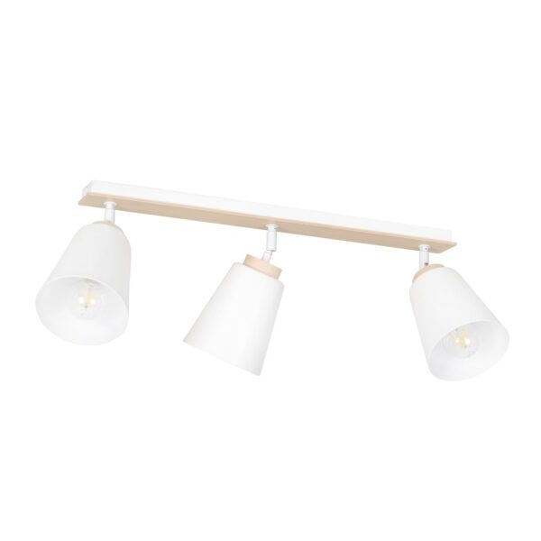 Emibig Stropna svjetiljka ATLAS 230V 15W MAX LED E27 Čelik/ Šperploča Bijela