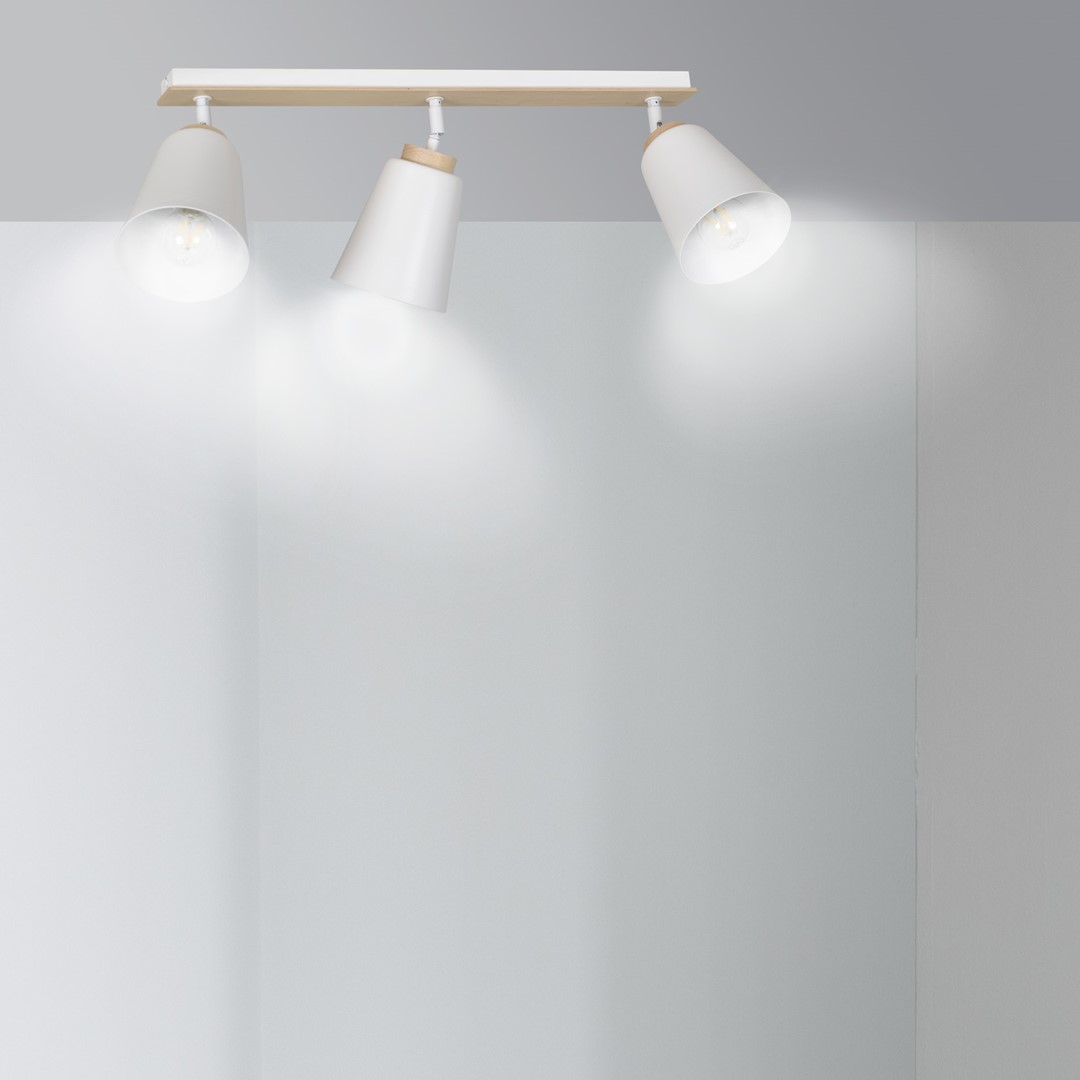 Emibig Stropna svjetiljka ATLAS 230V 15W MAX LED E27 Čelik/ Šperploča Bijela - Slika 8