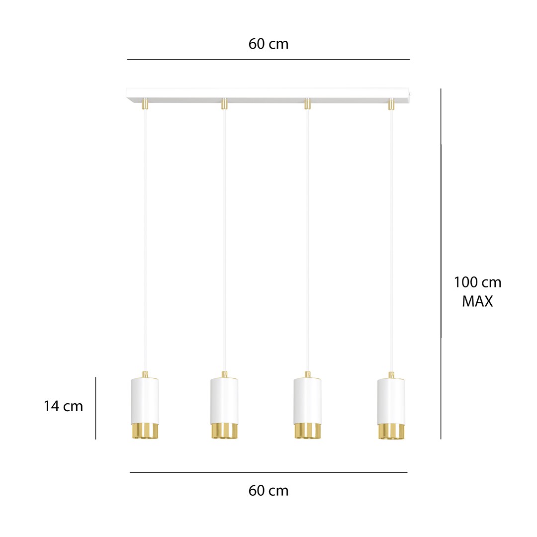 Emibig Visilica FUMIKO 230V 10W MAX LED GU10 Čelik Bijela/ Zlatna - Slika 8