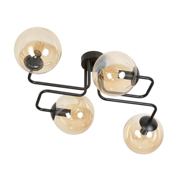 Emibig Stropna svjetiljka BRENDI 230V 10W MAX LED E14 Čelik/ Staklo Crna