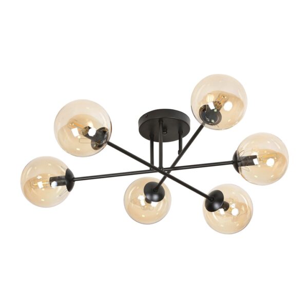 Emibig Stropna svjetiljka BRENDI 230V 10W MAX LED E14 Čelik/ Staklo Crna