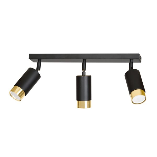 Emibig Stropna svjetiljka HIRO 230V 10W MAX LED GU10 Čelik Crna/ Zlatna