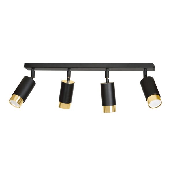 Emibig Stropna svjetiljka HIRO 230V 10W MAX LED GU10 Čelik Crna/ Zlatna