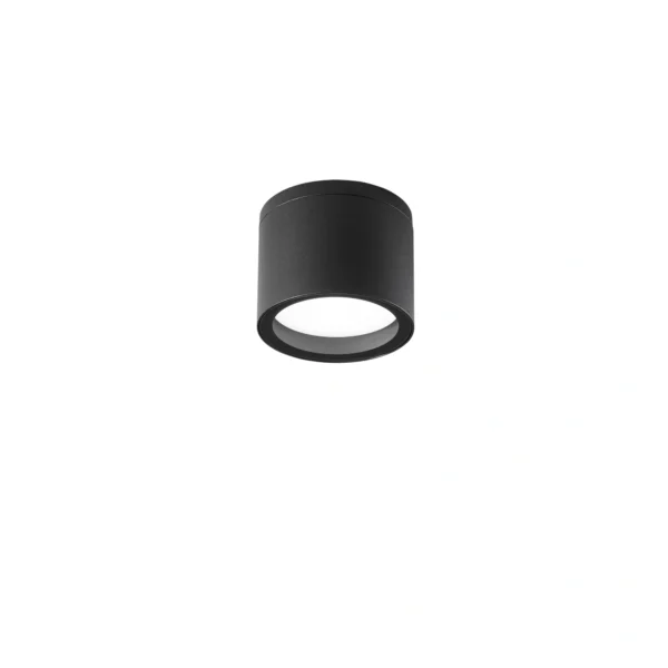 Intec Plafonjera TOWER 1xGX53 IP54 Aluminij Okrugla Crna