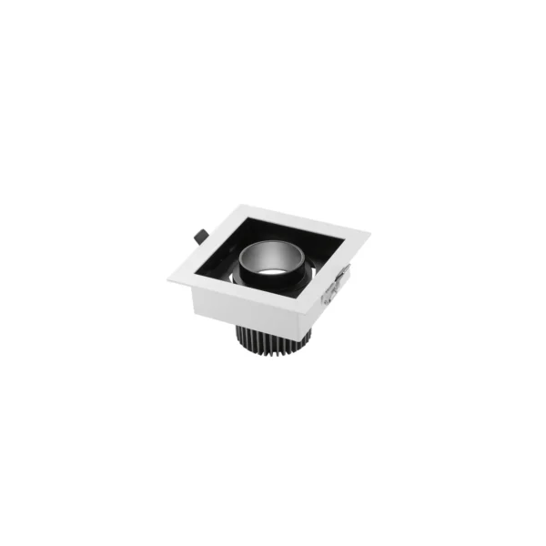 Intec Ugradbeni LED Reflektor Apollo Pravokutni 1x20W 3000K Aluminij Crno-Bijeli
