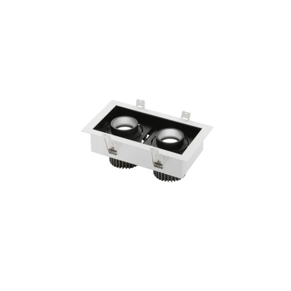 Intec Ugradbeni LED Reflektor Apollo Pravokutni 2x10W 3000K Aluminij Crno-Bijeli