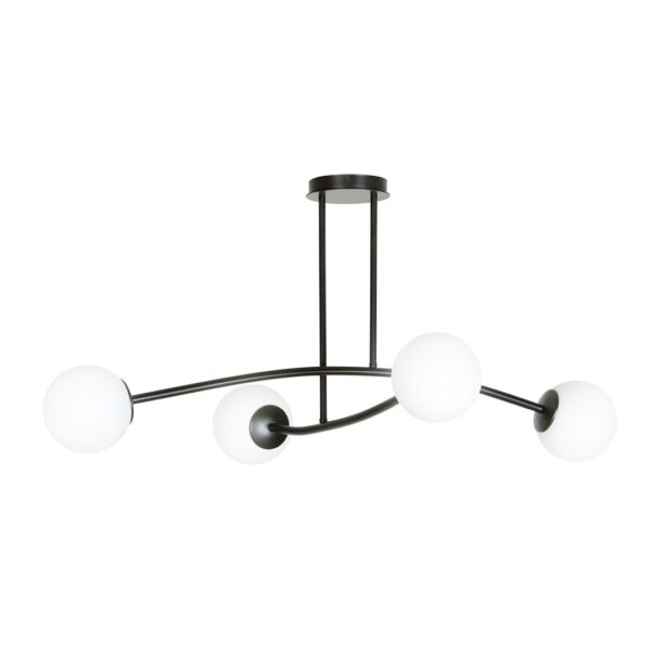 Emibig Stropna svjetiljka HALLDOR 230V 10W MAX LED E14 Čelik/ Staklo Crna