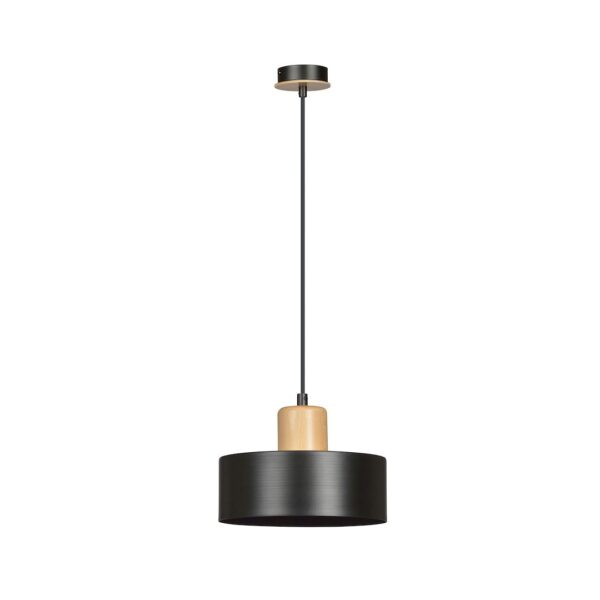 Emibig Visilica TORIN 230V 15W MAX LED E27 Čelik/ Drvo Crna