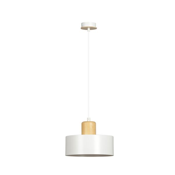 Emibig Visilica TORIN 230V 15W MAX LED E27 Čelik/ Drvo Bijela