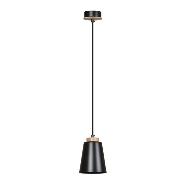 Emibig Visilica BOLERO 230V 15W MAX LED E27 Čelik/ Drvo Crna