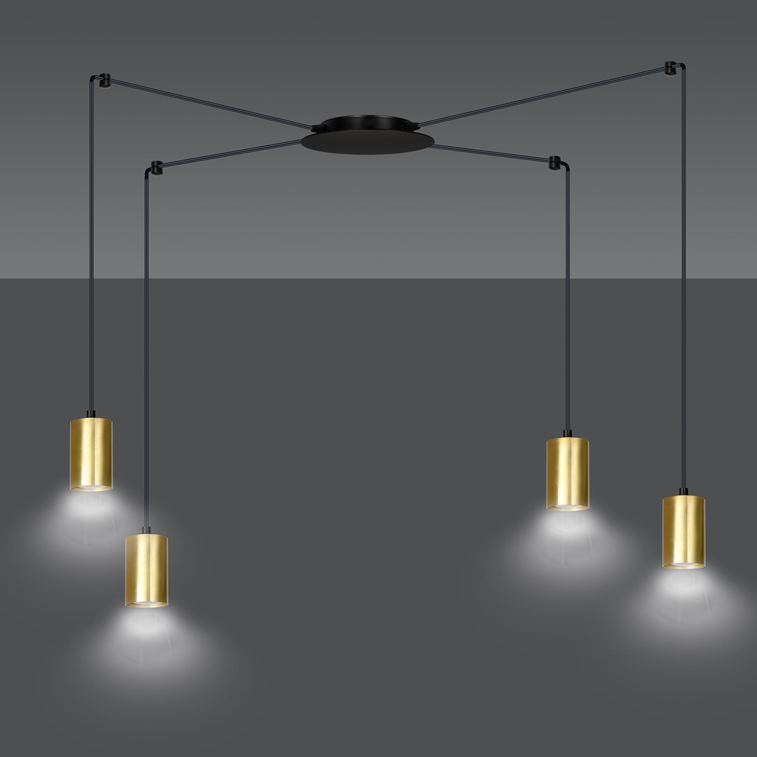Emibig Visilica TRAKER 230V 10W MAX LED GU10 Čelik Crna/ Zlatna - Slika 3