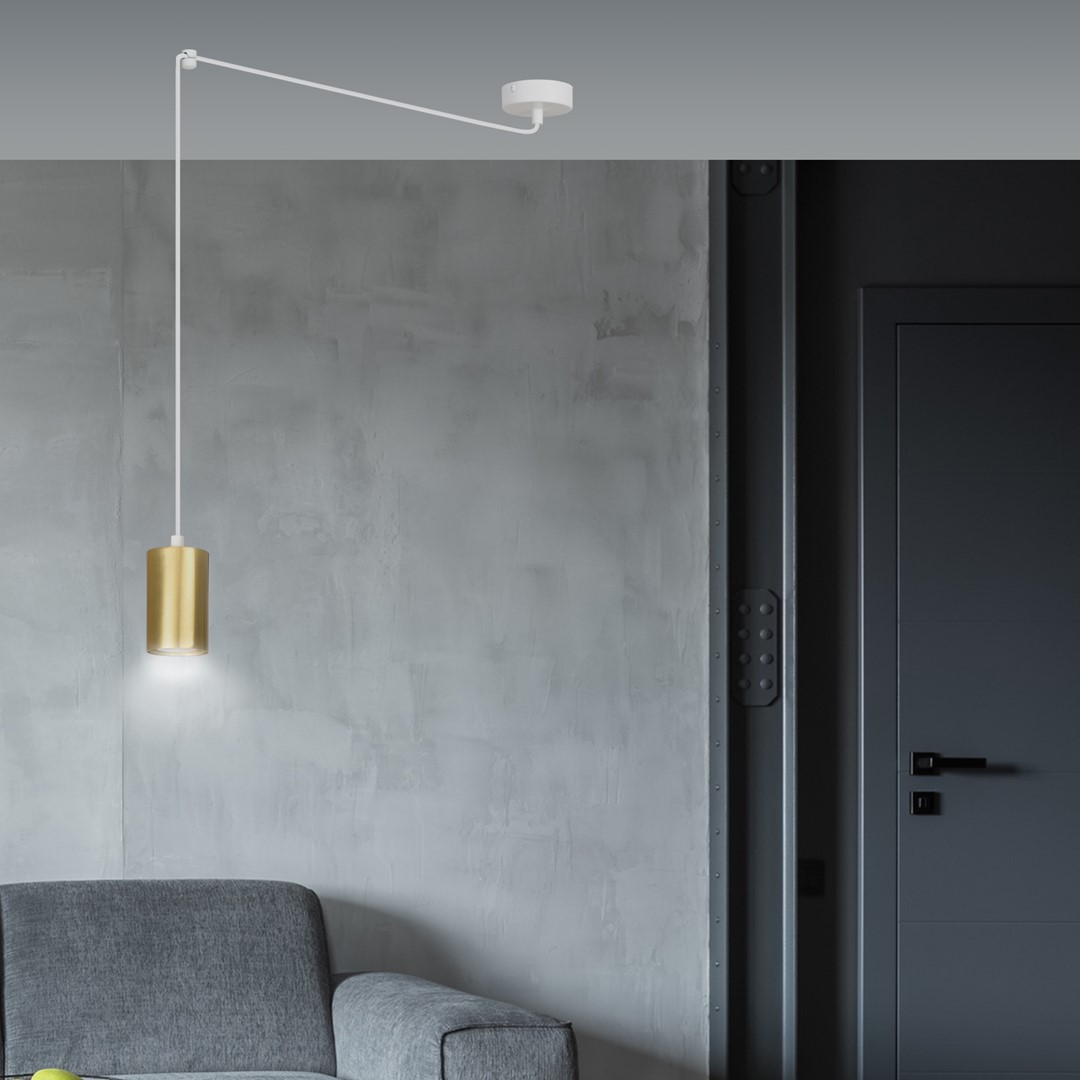 Emibig Visilica TRAKER 230V 10W MAX LED GU10 Čelik Bijela/ Zlatna - Slika 5